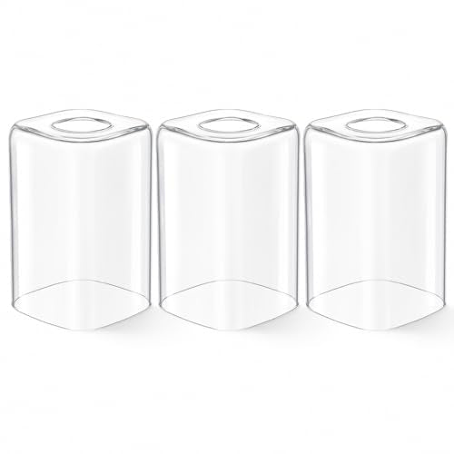 3 Pcs Square Vanity Clear Glass Shade Replacements for Pendant (Clear / Clear)
