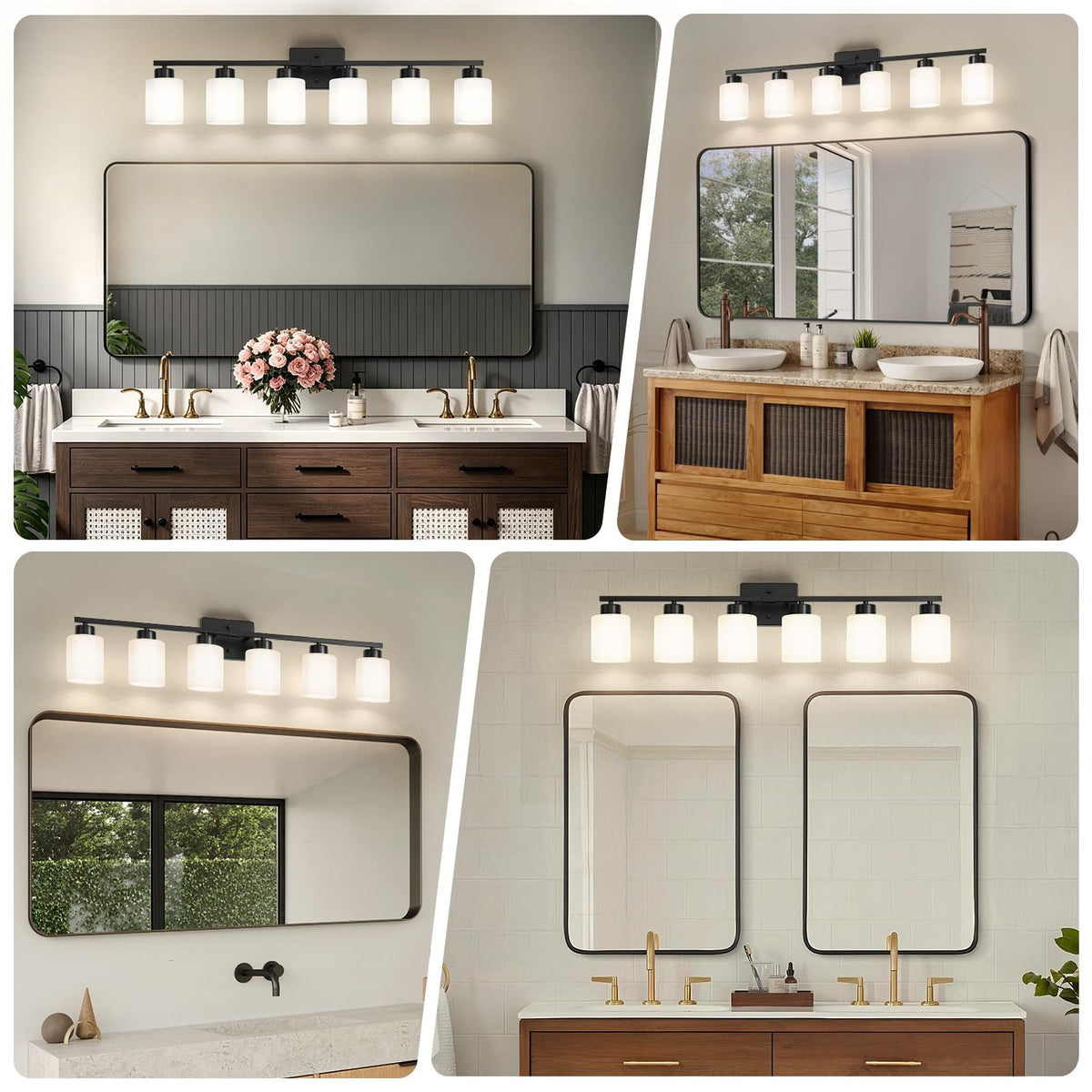 Black Bathroom Light Fixtures Vanity Lights Over Mirror (Black / 37.40 inch)