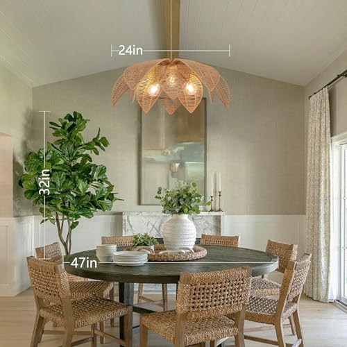 Hand Woven Rattan Chandelier
