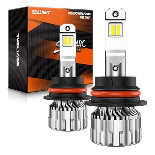 9007 Bulb, 70,000LM Super Brighter Bulbs, 7,0000H Lifespan Fog Bulbs with 15000RPM Cooling Fan, IP68 Waterproof, Pack of 2 (Cool White / 9007/HB5)