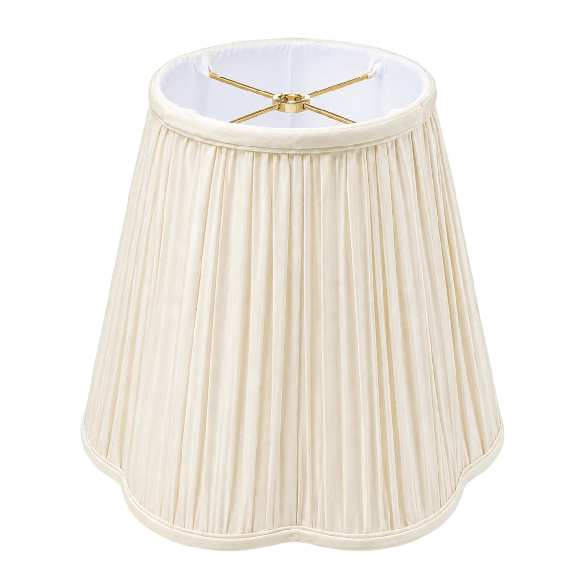 BS-754-16EG Bottom Scallop Gather Pleat Basic Lamp Shade, 8 x 16 x 13, Eggshell (Eggshell / 8 x 16 x 13)