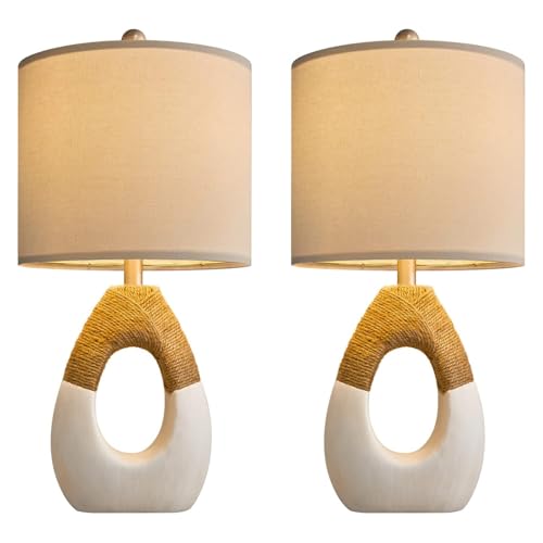 Boho Table Lamps Bedroom Living Room Set 2 Sleeping and Reading