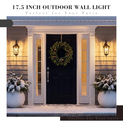 Outdoor Porch Lights (ORB - Water Ripple Glass / 17.5 Inch - No Function)