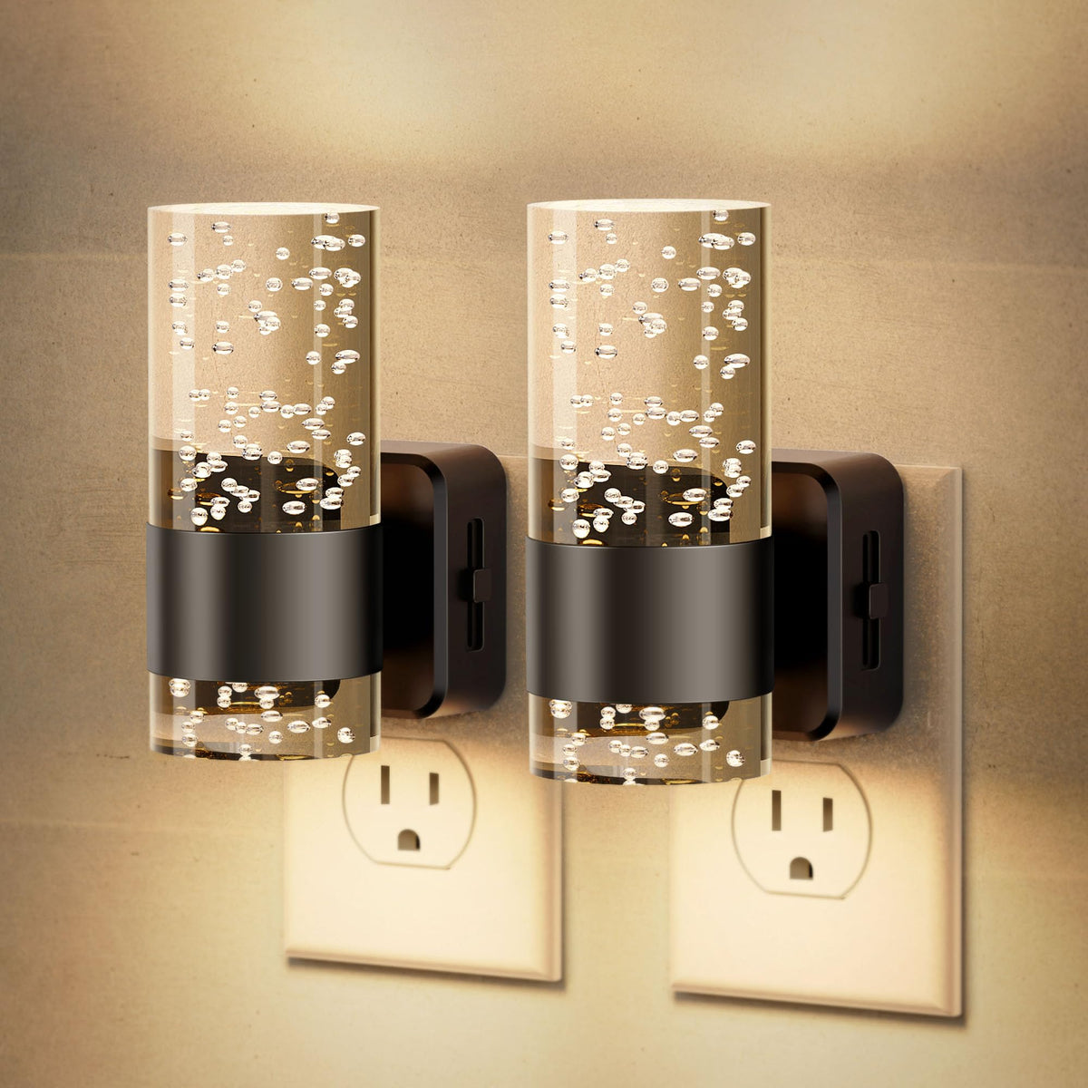 Night Light Arcylic Bubble Plug in Nightlight (Pure Black)