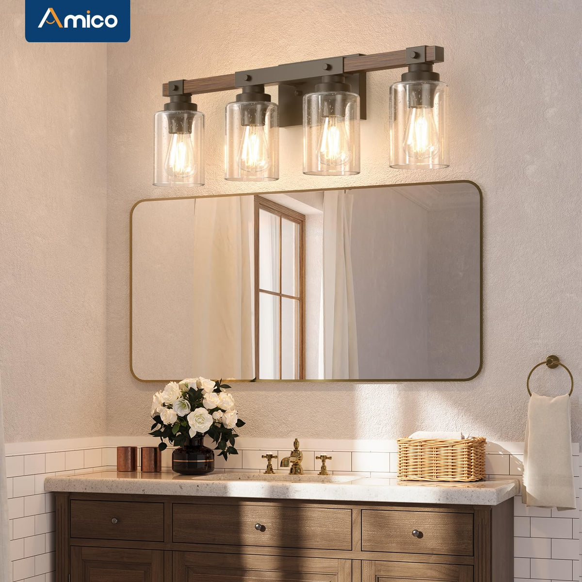4 Light Farmhouse Bathroom Vanity Light (4-Light)