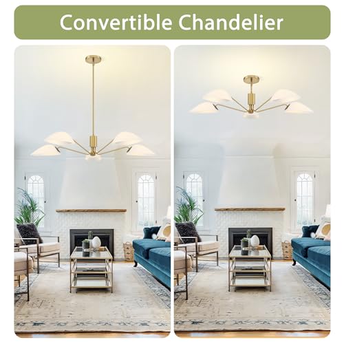 Modern Glass Chandeliers (Gold-5LT-Pendant)