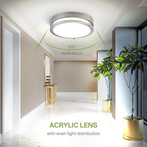 LED 16" Round Flush Mount Lighting (Brushed Nickel)