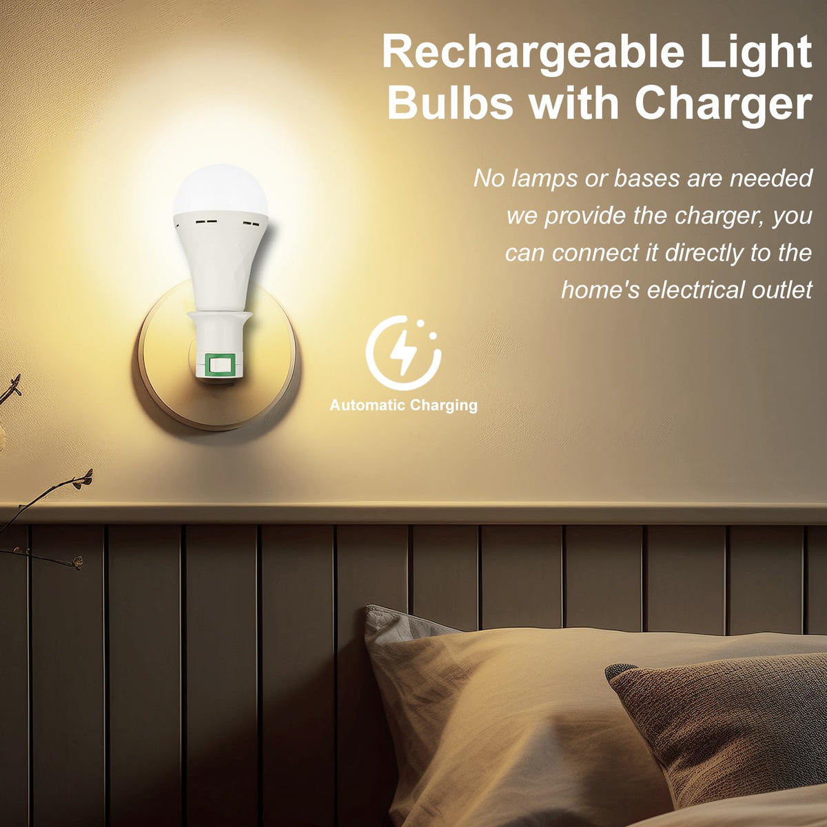 Emergency Rechargeable Light Bulbs 10 Pack A21 3000K Warm (Warm White / 10 Pack)