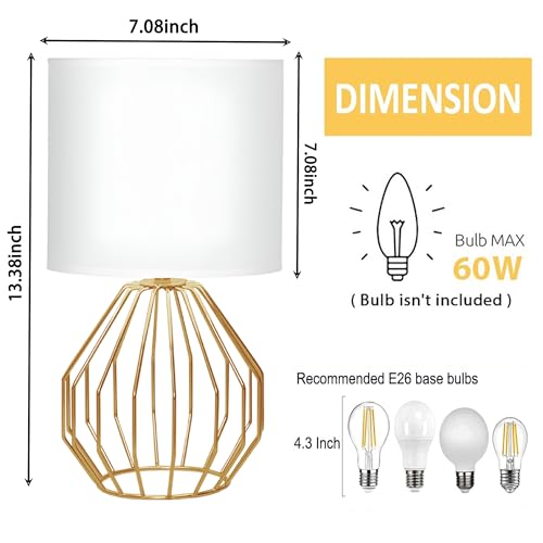Small Gold Table Lamps (Gold 2 Pack)