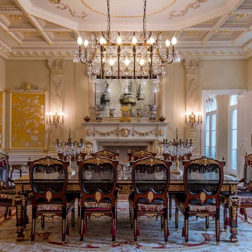Crystal Chandelier Farmhouse Rectangle Chandeliers for Dining Room (Transparent / 34 inch)