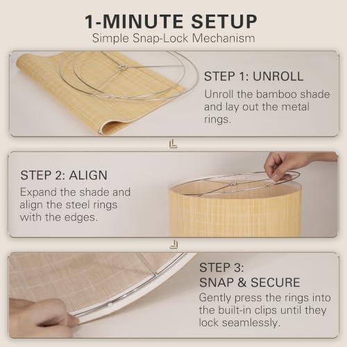 Bamboo Lamp Shade 1 Pack (Yellow)