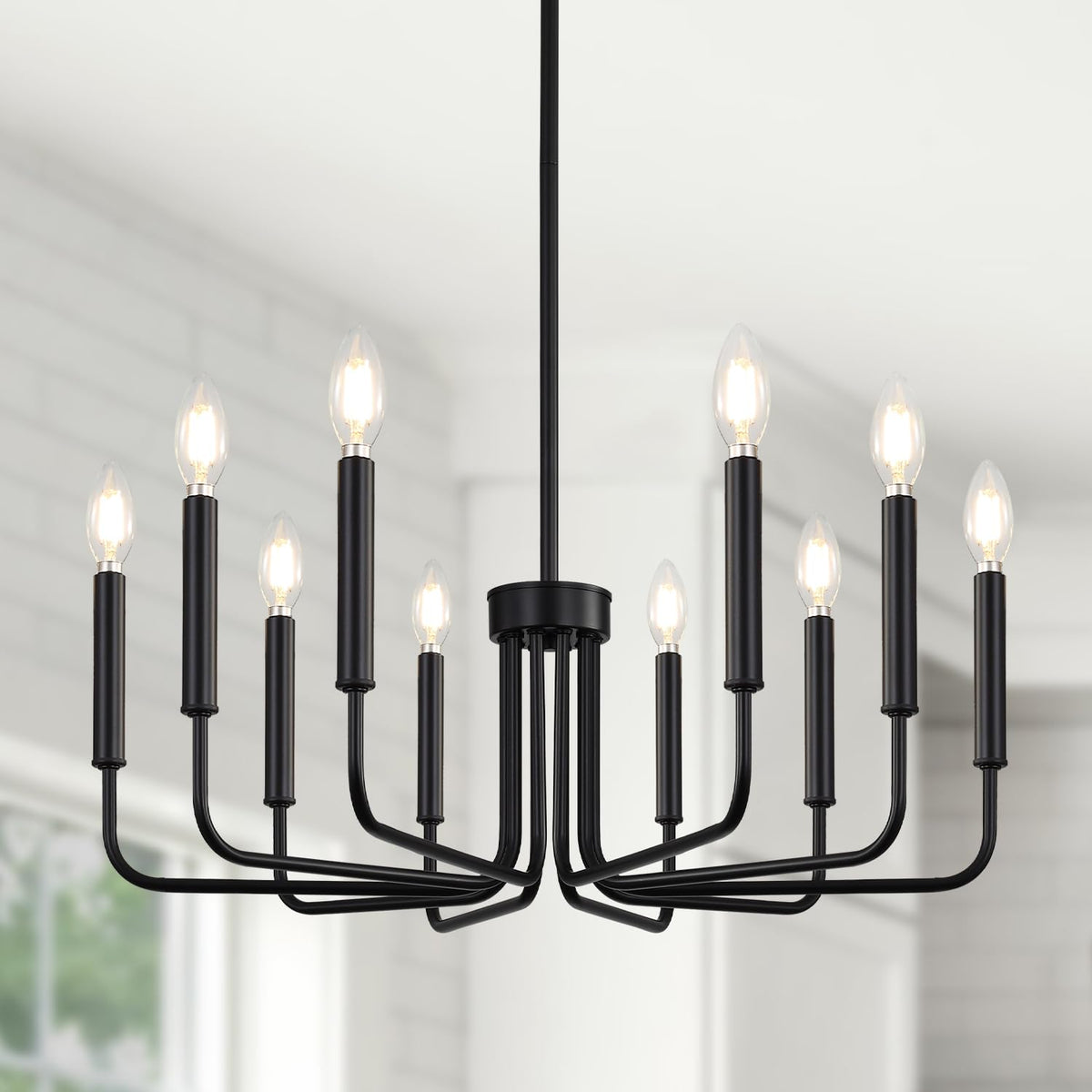 10 Light Black Chandelier (Matte Black / 10-Light)