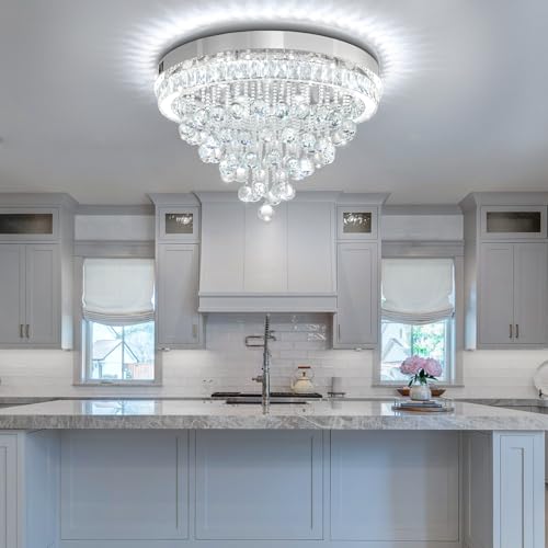 Dia 24" Modern Crystal Chandeliers for Dining Room (Silver / Dia 24")
