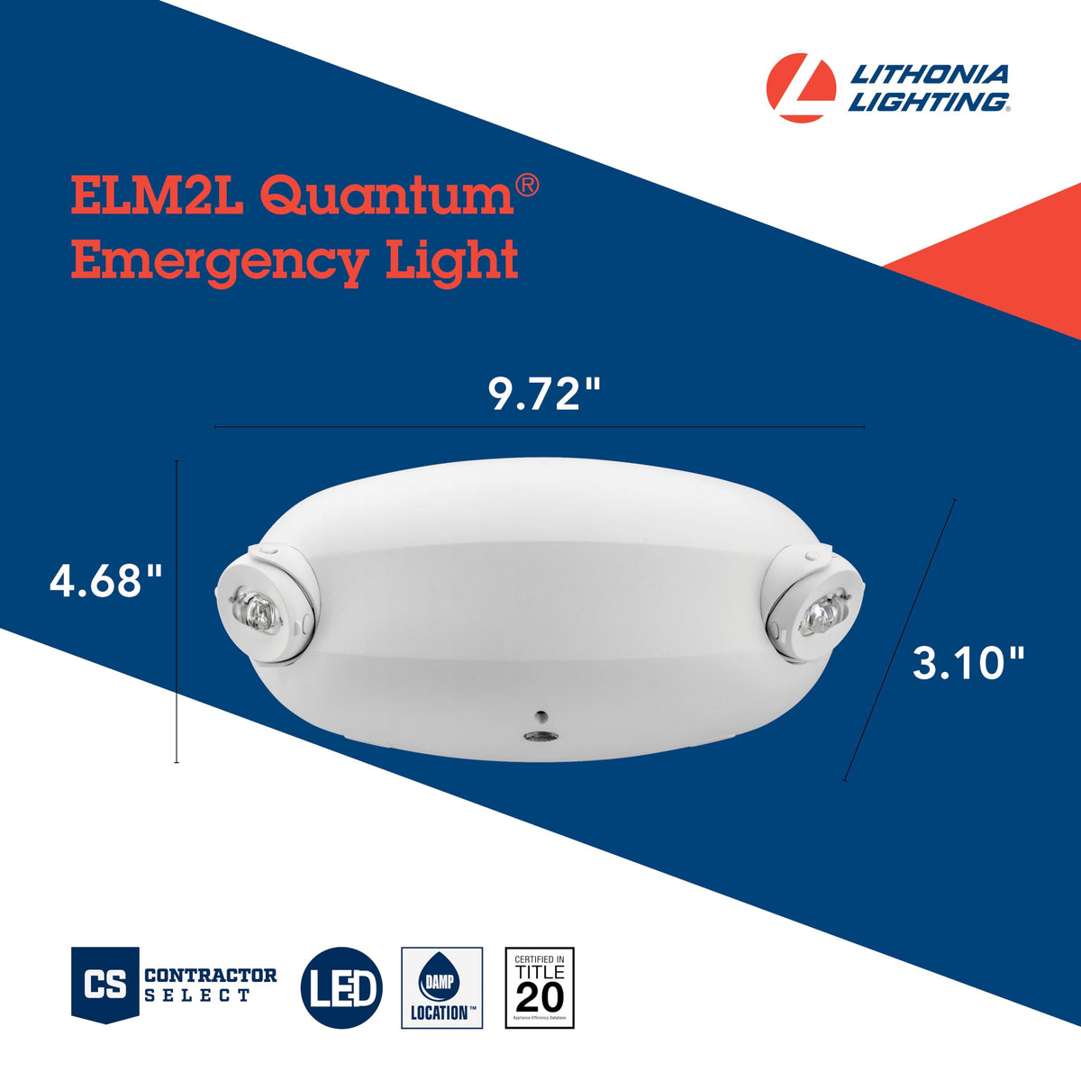 Quantum Emergency Light (White / 220 Lumens / Manual Testing)