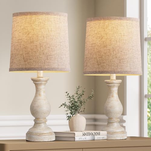 22" Farmhouse Table Lamps Set of 2 (I. White&Gold Finish)