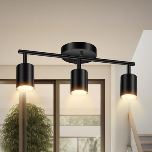 LED Track Lighting Fixtures Ceiling (Black / 13.35" 3 Light Track Light)