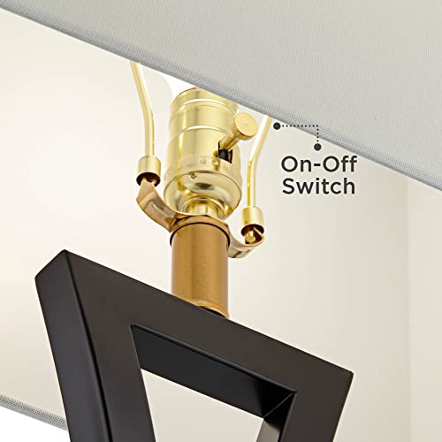 Roxie 31" Large Table Lamp USB Set of 2 Black Metal Modern