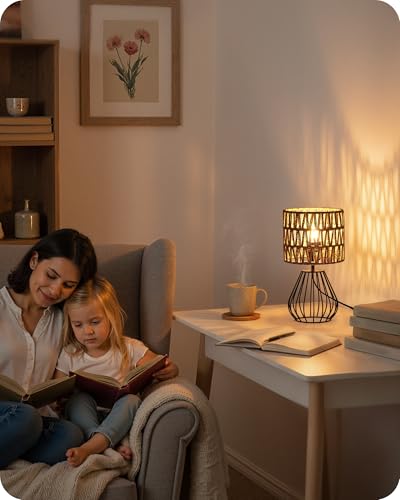 Rattan Table Lamp (Mesh + Black)