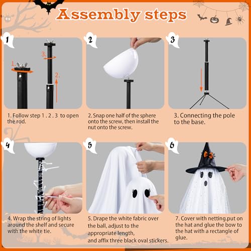 2pcs Halloween Decorations Indoor (Small ghost)