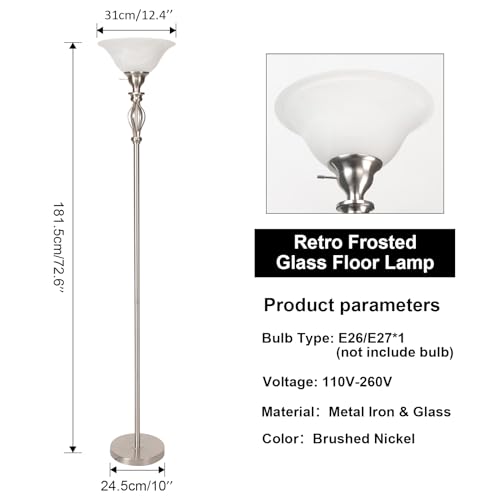 Torchiere Floor Lamps for Living Room (Scroll Lamp - Brushed Nickel)