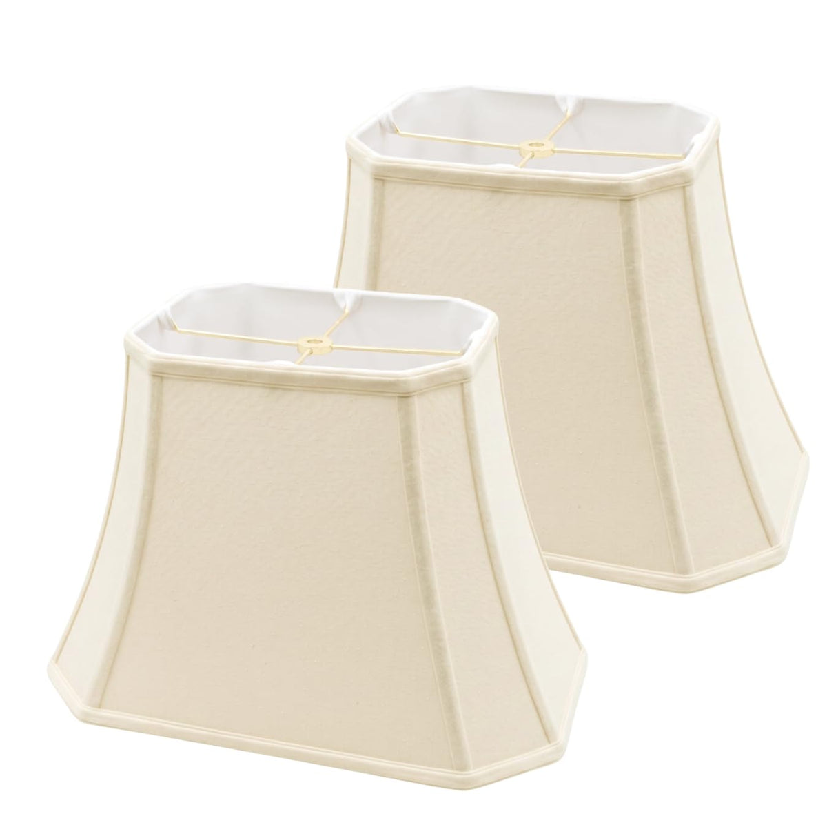 BSO-710-18EG-2 Rectangle Cut Corner Basic Lamp Shade, (7x10) x (12.25x18) x 13.25, Eggshell, 2-Pack ((7x10) x (12.25x18) x 13.25 / Eggshell - 2 Pack)