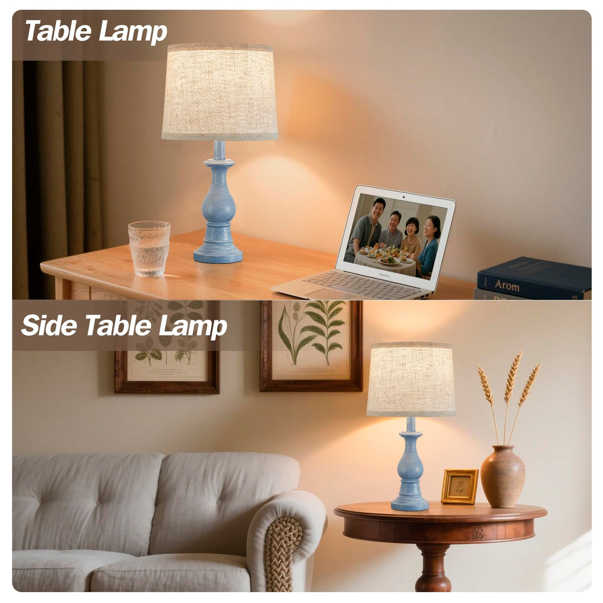 Table Lamps Set of 2 (Blue)