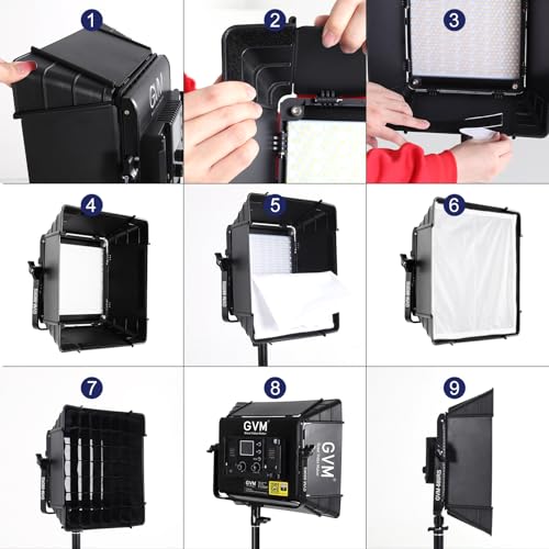 GVM RGB Photography Lighting Kits with 3 Softboxes (3 Packs With Softbox)