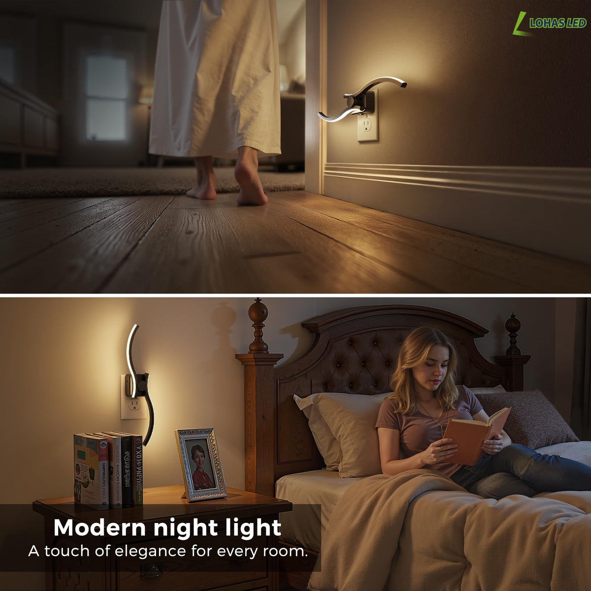 Night Light 2 Pack Night Lights Plug into Wall (Wave-3000K / 1 Pack)