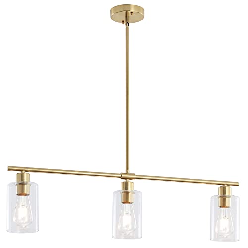 Kitchen Island Lighting Brushed Nickel & Black Dining Room Light Fixture with Milk
