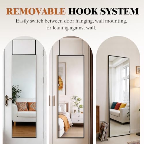 47x14 Inch Full Length Mirror (Black-rect / 47"L x 14"W)