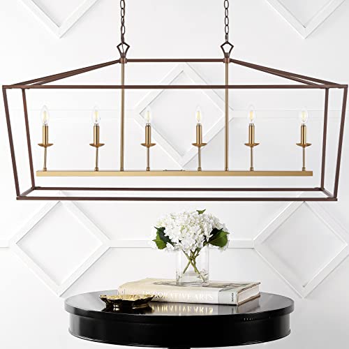 Pagoda 6 Light Pendant 49" Cage (Oil Rubbed Bronze/Brass Gold)
