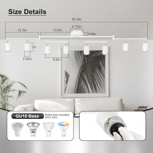 8 Light Track Lighting Fixtures Ceiling (8 light-white)