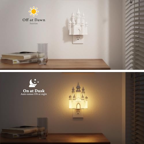 Night Lights Plug into Wall (Castle-RGB / 1 Pack)