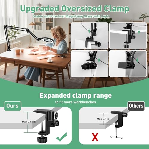 Magnifying Glass with Light and Clamp (4.2IN-2)