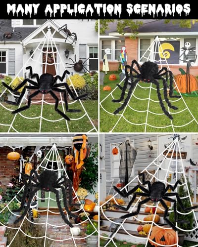 3D HD Dynamic Giant Spider Halloween Projector+Brighter Spider Webs Lights Set