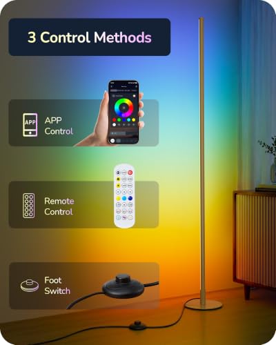 RGBCW Floor Lamps for Living Room (RGB Gold)