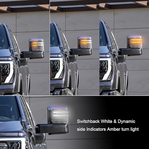 Switchback LED Tow Mirror Marker Lights for 2020 (2020-current 2500 3500,Clear Lens)