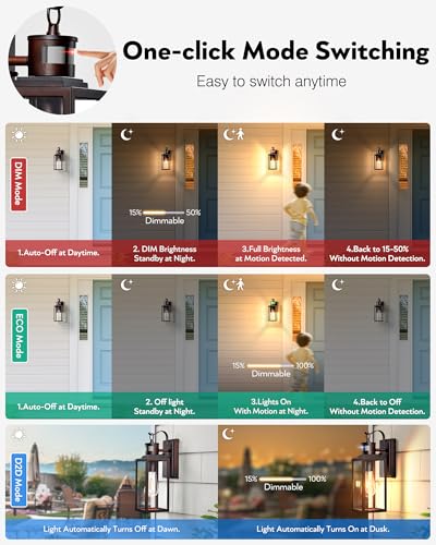 14" Upgrade Motion Lights for Outside (Oil-Rubbed Bronze / Motion Sensor 1 PACK)