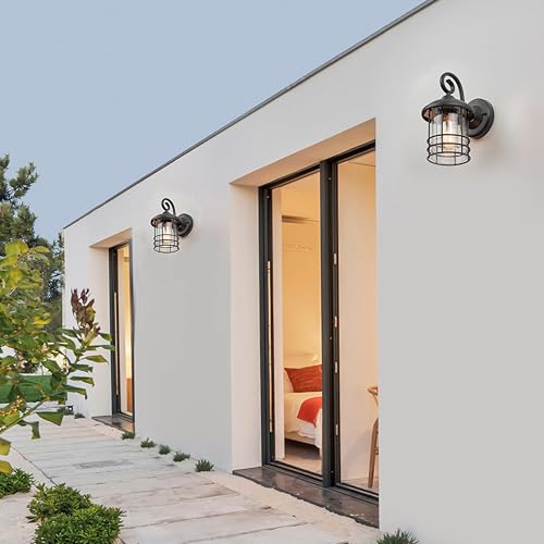 5.5" Wide Black Single Outdoor Porch Light (Black / 1 Pack H9.8")