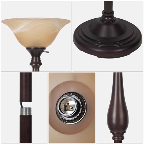 Torchiere Floor Lamp for Living Room (Gourd Lamp-Brown)