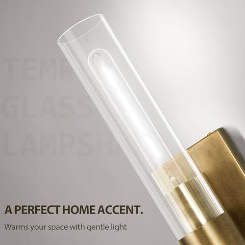 Brass Bathroom Vanity Wall Sconces (Bronze-White / 22.8"-1 Pack)