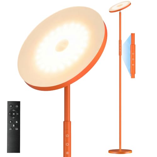 Floor Lamp Upgraded 40W 4000LM Super Bright Torchiere LED Floor Lamps for Living Room (Orange)