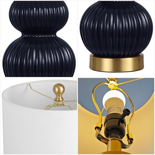 Daphne Ribbed Gourd Metal (Navy)