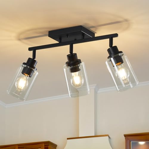 3 Light Kitchen Track Light Fixtures Ceiling Vanity Lights Black (Black / 3-Light)