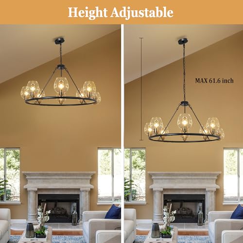 Black Wagon Wheel Chandelier