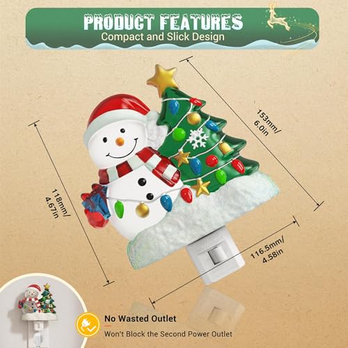 Christmas Tree & Snowman Night Light (Christmas tree and snowman-5000K / 1 Pack)