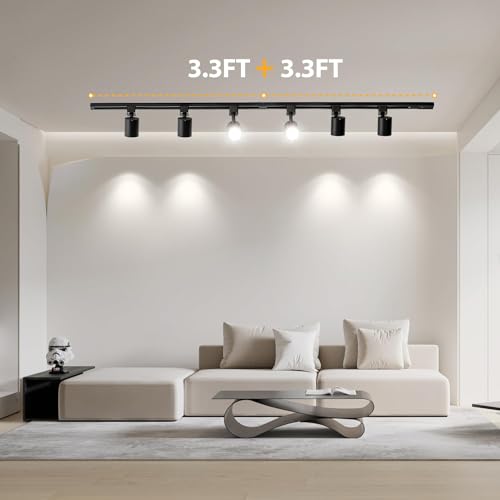 5-Color 12-Light LED Track Lighting Kit with 13FT Rails, 10W Black (Black / 12 Lights)