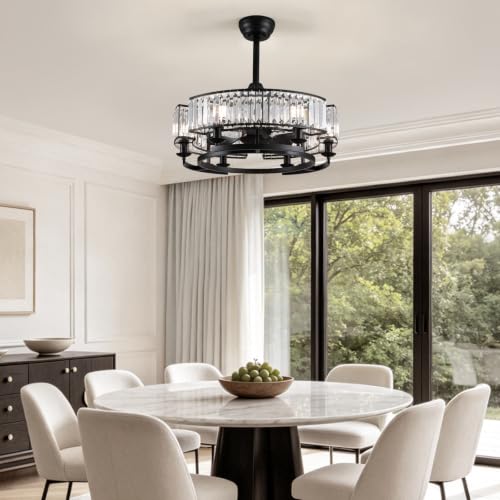 Modern Ceiling Fan with Light for Dining Living Room Bedroom Kitchen