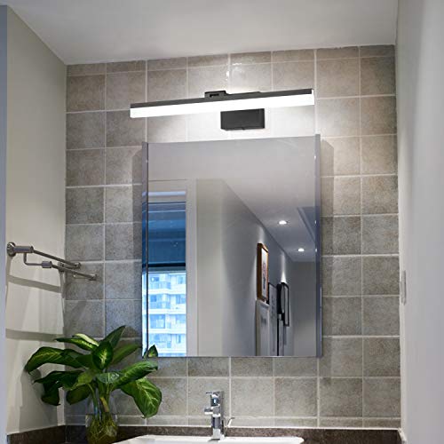 Dimmable Black Vanity Light Bar Lighting Fixtures Modern Bathroom Light Fixtures 6000K Rotatable White Aluminum LED Light (Matte Black- Dimmable / 24-inch)