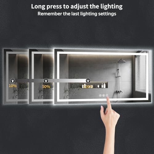 24"x60" LED Bathroom Mirror with Lights (Frontlit & Backlit / 60"L x 24"W)